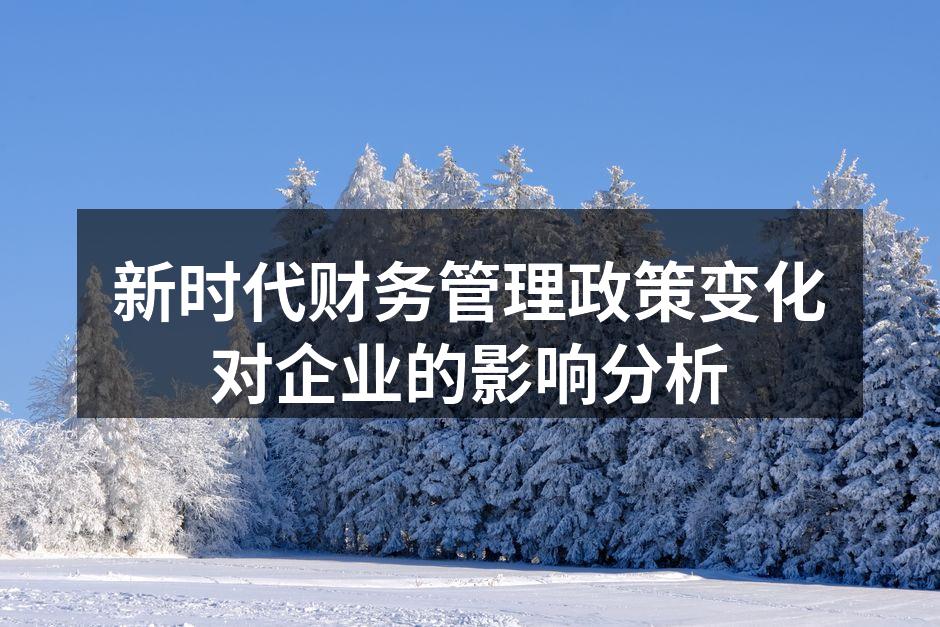 新时代财务管理政策变化对企业的影响分析